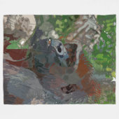 Crazy Paint - Gorilla Fleecedecke (Vorderseite (Horizontal))
