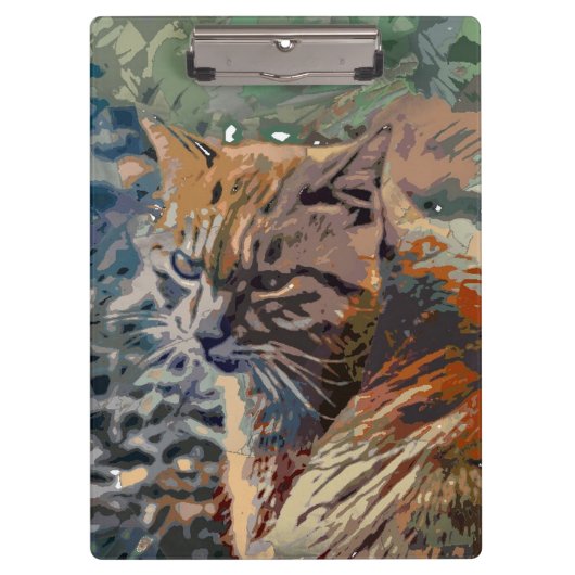 Crazy Paint - Katze 2 Klemmbrett (Vorderseite)