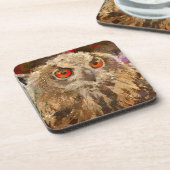 Crazy Paint - Owl Getränkeuntersetzer (Linke Seite)