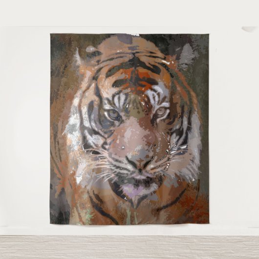 Crazy Paint - Tiger Wandteppich (Vorderseite)