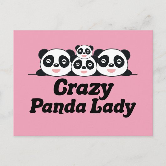 Crazy Panda Lady Postkarte (Vorderseite)