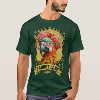 Crazy Parrot Lady Design Bird Liebhaber Deluxe 7 T-Shirt