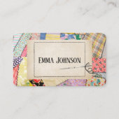 Crazy Patchwork Quilt Design Visitenkarte (Vorderseite)