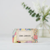 Crazy Patchwork Quilt Design Visitenkarte (Stehend Vorderseite)