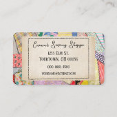 Crazy Patchwork Quilt Design Visitenkarte (Rückseite)