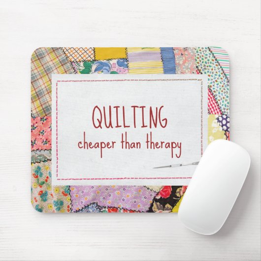 Crazy Patchwork Quilt mit Fun Quote Mousepad (Mit Mouse)