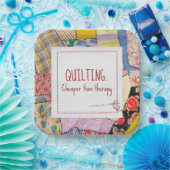 Crazy Patchwork Quilt mit Fun Quote Pappteller (Party)