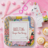 Crazy Patchwork Quilt mit Fun Quote Pappteller (Party)