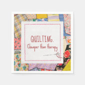 Crazy Patchwork Quilt mit Fun Quote Serviette (Vorderseite)
