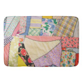 Crazy Patchwork Quilt mit Zigzag Stitching Badematte (Vorderseite)
