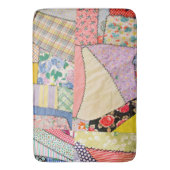 Crazy Patchwork Quilt mit Zigzag Stitching Badematte (Vorderseite Vertikal)