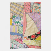 Crazy Patchwork Quilt mit Zigzag Stitching Geschirrtuch (Vertikal)