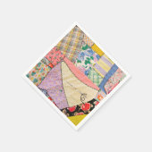 Crazy Patchwork Quilt mit Zigzag Stitching Serviette (Ecke)