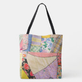 Crazy Patchwork Quilt mit Zigzag Stitching Tasche (Rückseite)