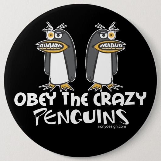 Crazy Penguins Button (Vorderseite)