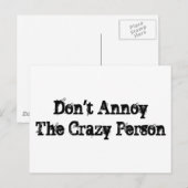 Crazy Person Postkarte (Vorne/Hinten)