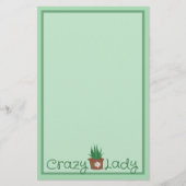 Crazy Pflanze Lady Briefpapier (Vorderseite)