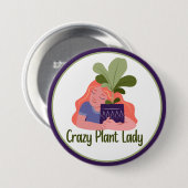 Crazy Pflanze Lady Button (Vorne & Hinten)