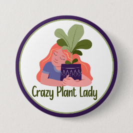 Crazy Pflanze Lady Button