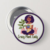 Crazy Pflanze Lady Button (Vorne & Hinten)