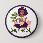 Crazy Pflanze Lady Button (Vorderseite)