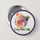 Crazy Pflanze Lady Button (Vorne & Hinten)