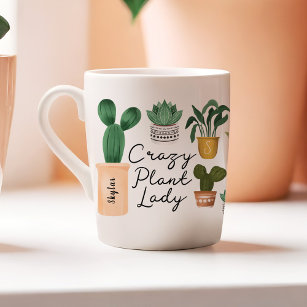 Crazy Pflanze Lady   Chic Watercolor Potcolor Pfla Kaffeetasse