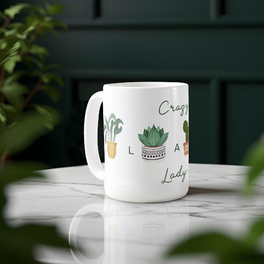 Crazy Pflanze Lady | Chic Watercolor Potcolor Pfla Kaffeetasse