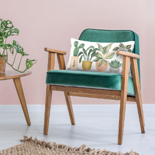 Crazy Pflanze Lady Chic Watercolor Potcolor Pfla Lendenkissen