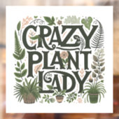 Crazy Pflanze Lady Fensteraufkleber (Blatt 2)