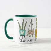 Crazy Pflanze Lady Fun Potted Pflanze Grün Tasse (Links)