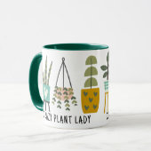 Crazy Pflanze Lady Fun Potted Pflanze Grün Tasse (Vorderseite Links)