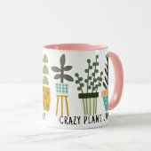 Crazy Pflanze Lady Fun Potted Pflanze Rosa Tasse (VorderseiteRechts)