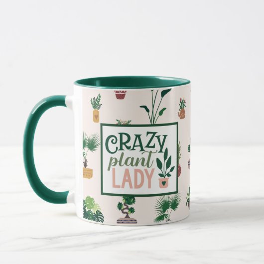 Crazy Pflanze Lady Funny Coffee Tasse (Links)
