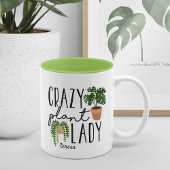 Crazy Pflanze Lady | Funny Personalisiert Pflanzen Zweifarbige Tasse