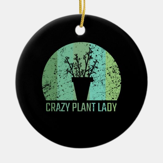 Crazy Pflanze Lady Geschenke Keramik Ornament (Vorne)