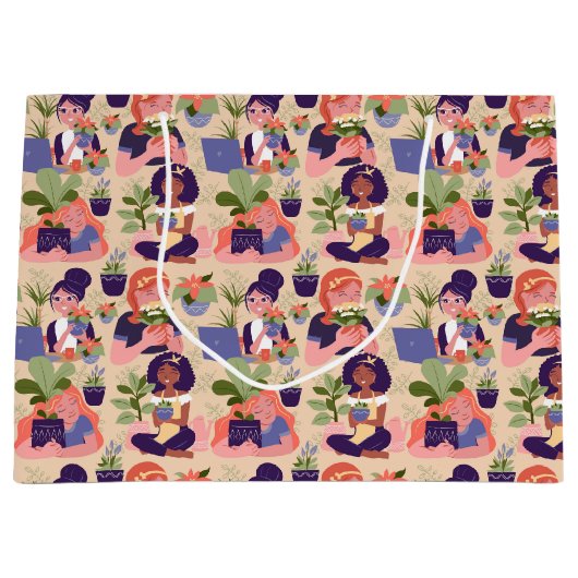 Crazy Pflanze Lady Geschenktasche Große Geschenktüte (Vorderseite)