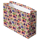 Crazy Pflanze Lady Geschenktasche Große Geschenktüte (Rückseite Schrägansicht)