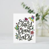 Crazy Pflanze Lady, Handschrift Postkarte (Stehend Vorderseite)