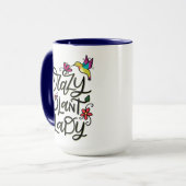 Crazy Pflanze Lady, handschriftlich Tasse (Vorderseite Links)