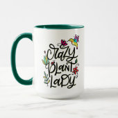 Crazy Pflanze Lady, handschriftlich Tasse (Links)