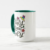 Crazy Pflanze Lady, handschriftlich Tasse (Vorderseite Links)