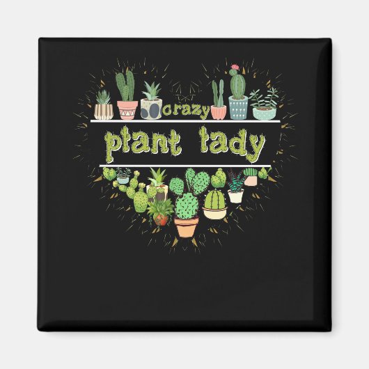 Crazy Pflanze Lady Heart Cactus Magnet (Vorne)