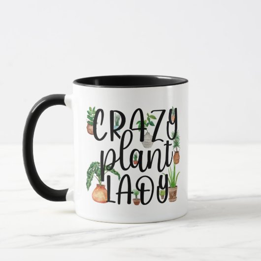 Crazy Pflanze Lady Kaffee Tasse mit gepolsterten P (Links)