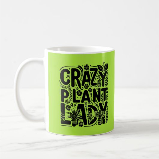 Crazy Pflanze Lady Kaffeetasse (Links)