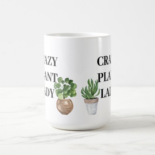 Crazy Pflanze Lady Kaffeetasse (Mittel)