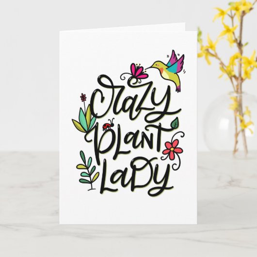 Crazy Pflanze Lady Karte (Gelbe Blume)