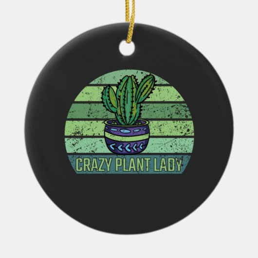 Crazy Pflanze Lady Keramik Ornament (Vorne)