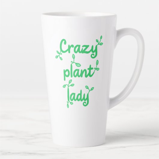 Crazy Pflanze Lady Latte Tasse (Rechts)