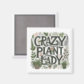 Crazy Pflanze Lady Magnet (Vorderseite/Rückseite)